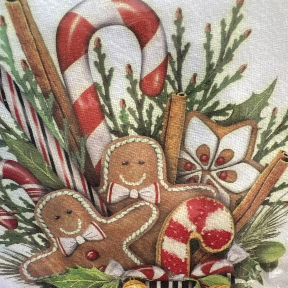 Mary Lake‎ Thompson Kitchen Tea Towel Gingerbread Man Cookie Christmas Stocking